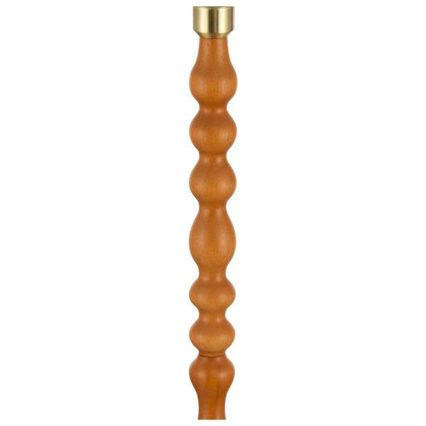 Oak Wooden Classic Standing Floor Lamp Base with Rippled Pole Design Image 5
