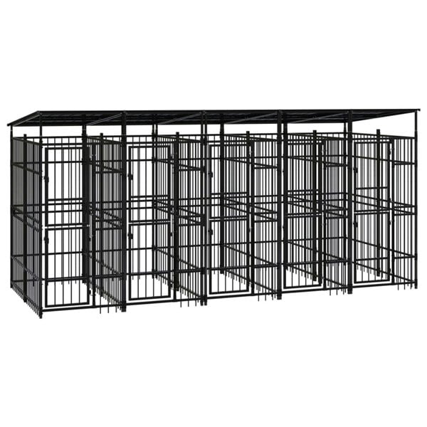 Berkfield Outdoor Dog Kennel with Roof Steel 9.22 m2