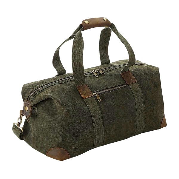 Quadra Heritage Leather Handled Holdall - Olive