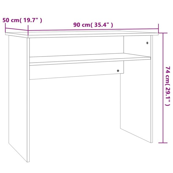 Berkfield Desk Sonoma Oak 90x50x74 cm Engineered Wood