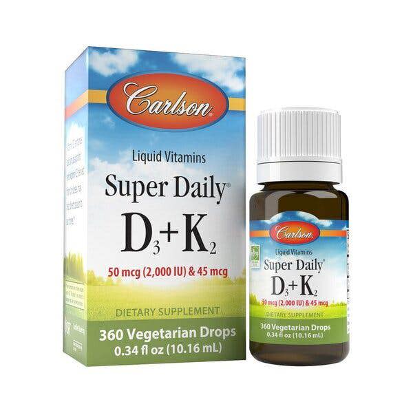 Carlson Labs Super Daily D3 + K2, 2000 IU - 10 ml.