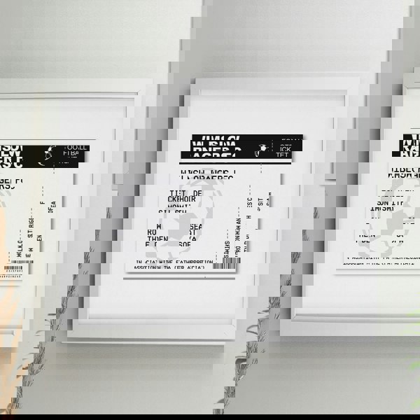 Personalised Memento Company Personalised Football Ticket White poster Frame