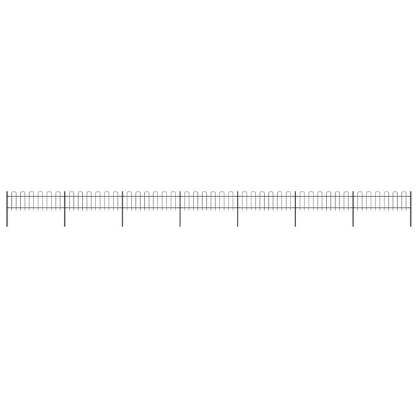 Berkfield Garden Fence with Hoop Top Steel 11.9x0.6 m Black