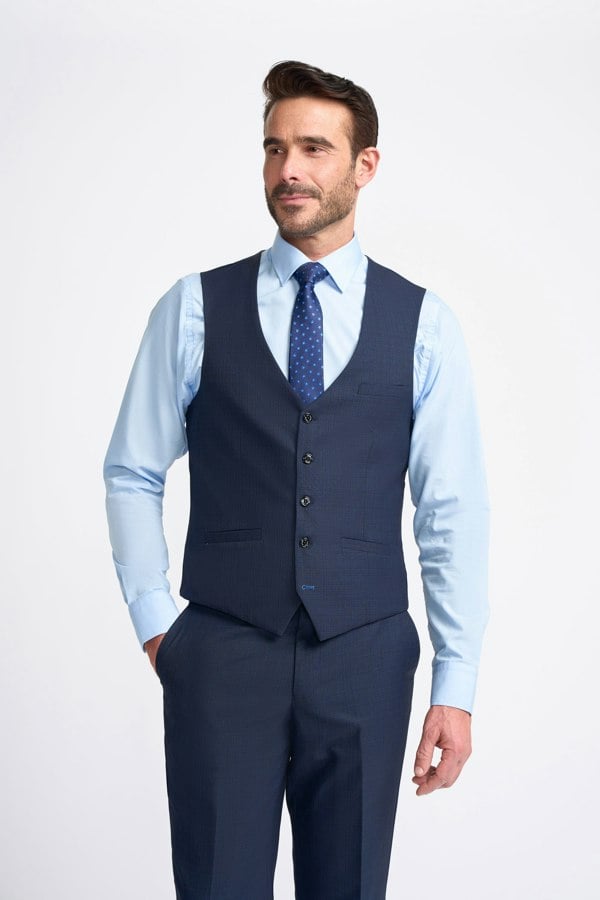 House of Cavani Seeba Navy Short Three Piece Suit