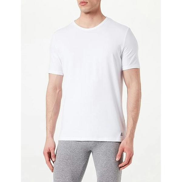 Adidas Mens Crew Neck Regular T-Shirt (Pack of 2) - White - 