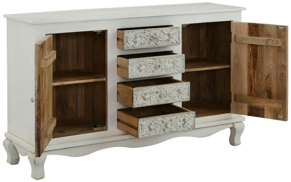 Dorel Home Rajat Sideboard 2D4DR in White Grey