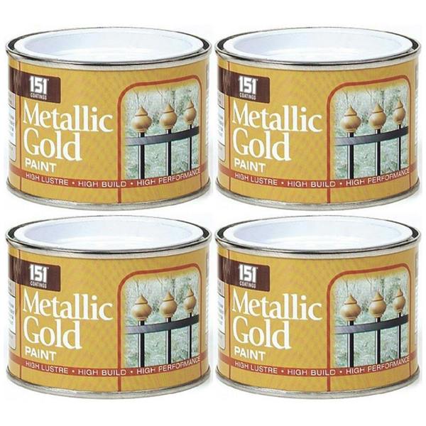 151 4X Metallic Gold Paint Tin 180ml