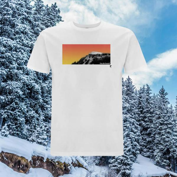 Powderhound Orange Sunrise Ski T-shirt