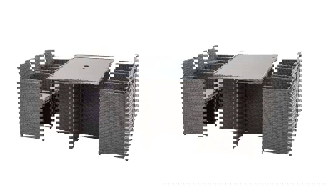 Nevada Rattan 6 Seater Cube Set