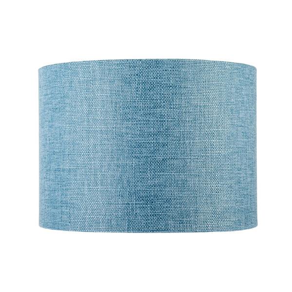 Contemporary and Sleek Blue Nova Plain Linen Fabric Drum Lamp Shade Image 4