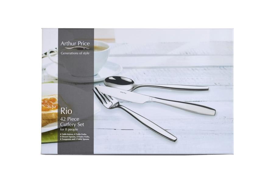 Arthur Price 'Rio' Stainless Steel 42 Piece 8 person Gift Boxed Cutlery Set