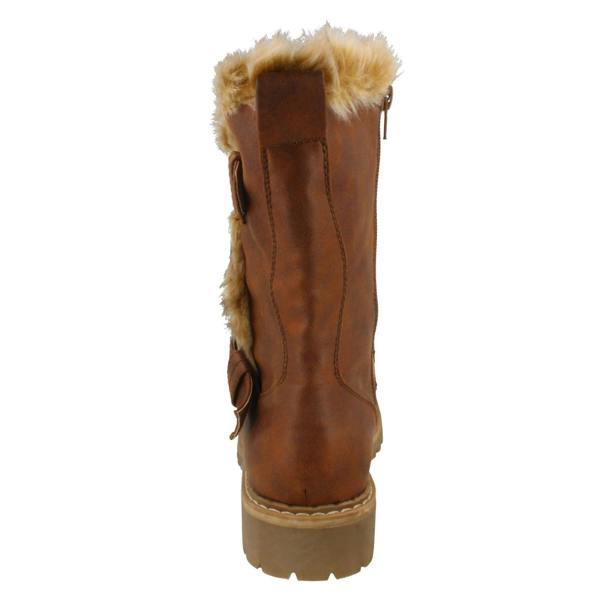 Down to Earth Ladies Down To Earth Fur Trim Calf Boots