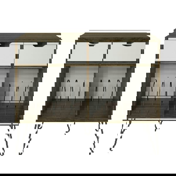 Dorel Home Concord Turntable Stand with 2 Drawers Brown Oak Look