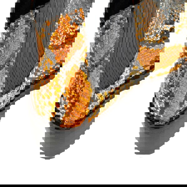 Embassy London Texas - Black & Orange Snake - Women's Leather Snake Print Western Boot