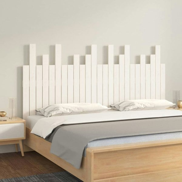 Berkfield Wall Headboard White 159.5x3x80 cm Solid Wood Pine