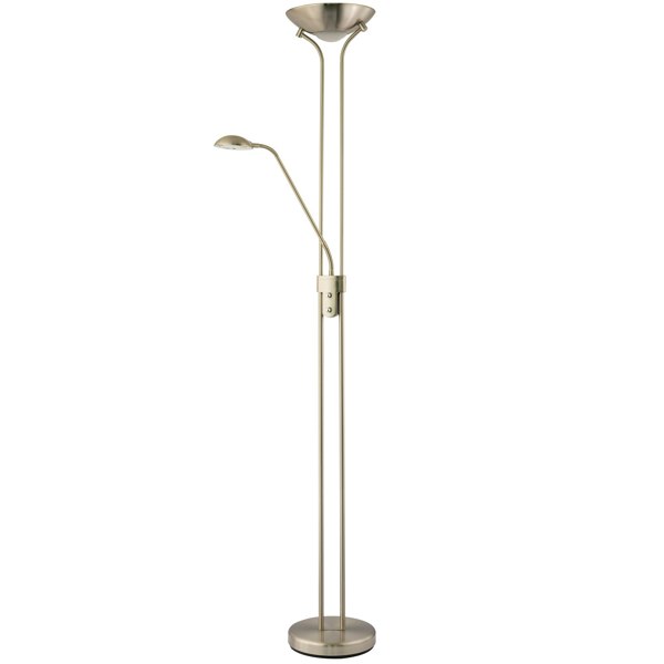 LED Mother and Child Floor Lamp in Satin Nickel with Rotary Dimmer Switches Image 2