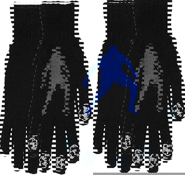 KAV 3 Pairs of Children's Football Design Magic Gripper Gloves - Winter Kids Full Fingers Warm Gloves Stretchy Knitted Thermal for Toddler Boys