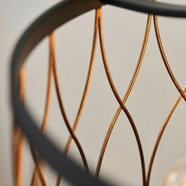 Multi Light Ceiling Pendant 5 Bulb MATT BLACK & BRONZE Vintage Chandelier Lamp Loops