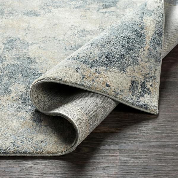 Livabliss Avellino-Abstract Blue Grey Beige Modern Marble High Pile Rug