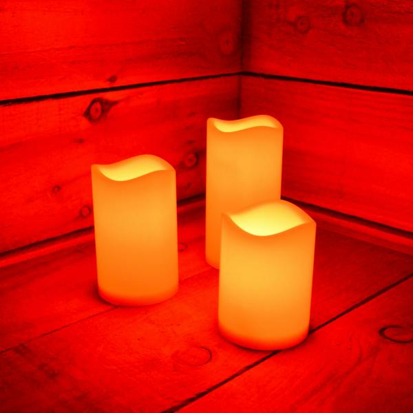 Samuel Alexander 15cm Premier Set of 3 Battery Operated Multi Pastel Colour Changing LED Candles