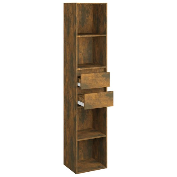 Berkfield Book Cabinet Smoked Oak 36x30x171 cm Engineered Wood