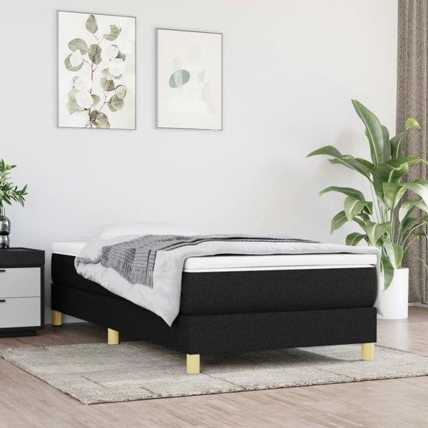 Berkfield Box Spring Bed Frame Black 90x190 cm 3FT Single Fabric