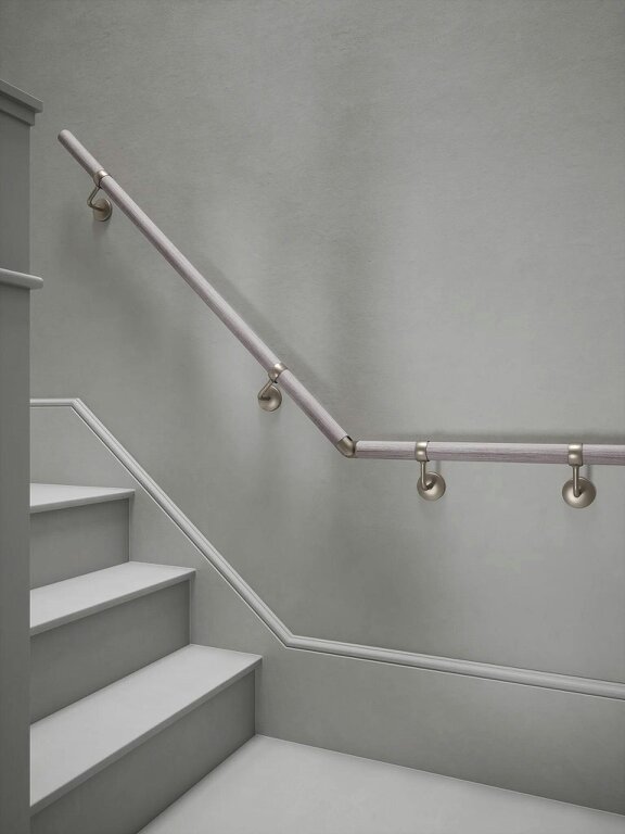 Handrails Direct Pattingham Grey Wood Quarter Landing Handrail