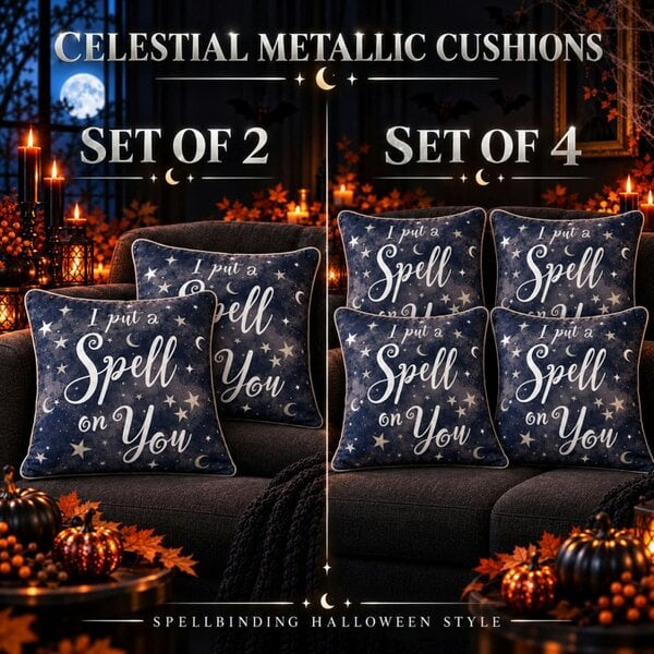 Smart Living Celestial Stars Halloween Filled Cushions 18 x 18 Inch Set of 2 or 4