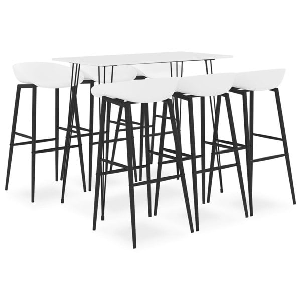 Berkfield 7 Piece Bar Set White