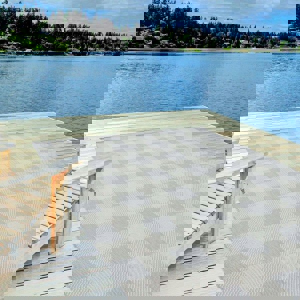 Grey Checkered Outdoor Rug | Garden Elegance | The Rugs