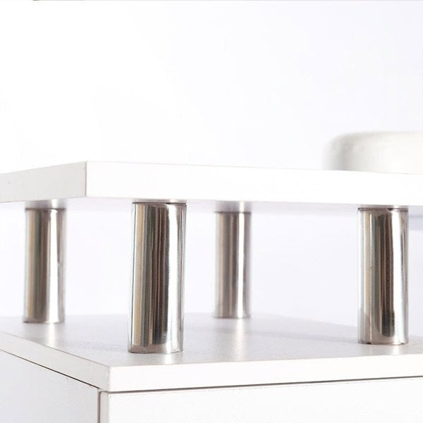 120cm Wide White Professional Manicure Table on Wheels with 8 Drawer Dressing Tables Living and Home