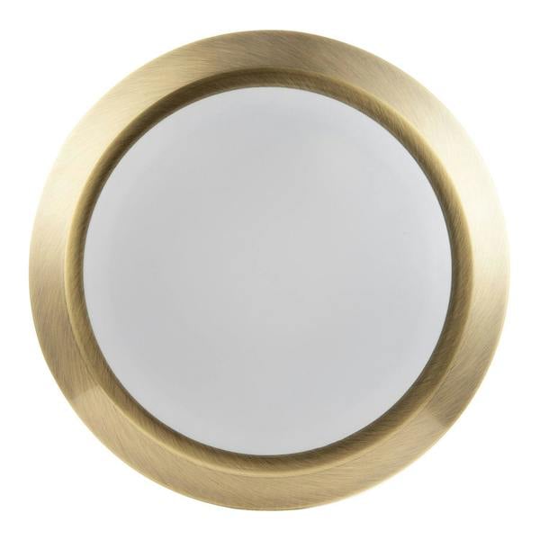 Contemporary Antique Brass Flush LED Bathroom Ceiling Light Fitting Image 3