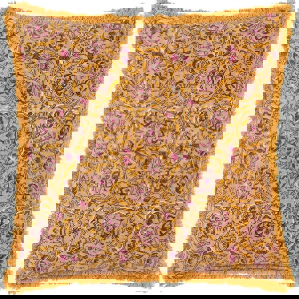 Paoletti Cotton Velvet Filigree Cushion Cover - Shell