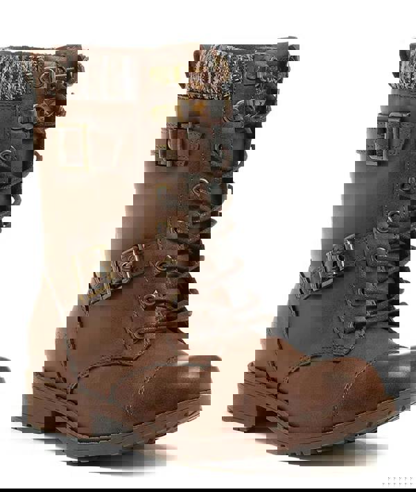 Rocket Dog Billie Womens Ankle Buckle Lace Up Military Boots