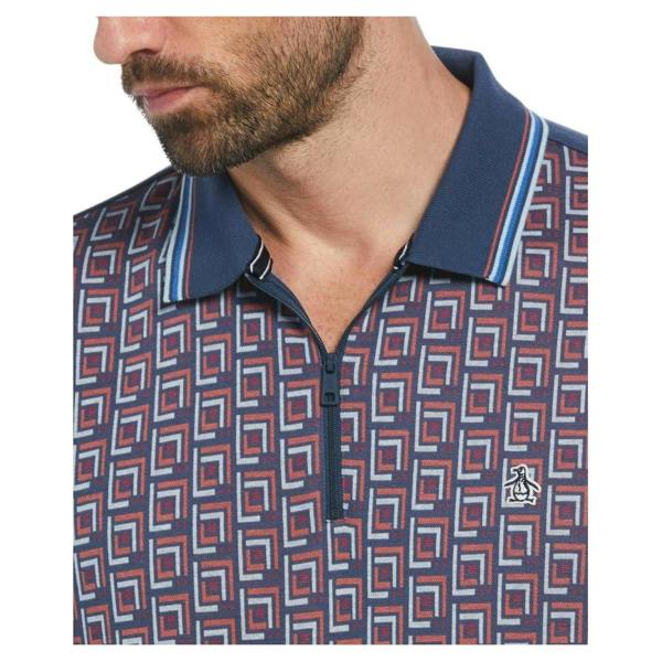 Original Penguin Mens Short-Sleeved Polo Shirt - Sargasso Sea - 