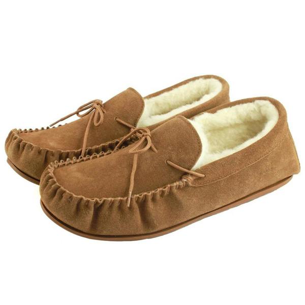 Eastern Counties Leather Mens Joel Suede Moccasins - Chestnut - 