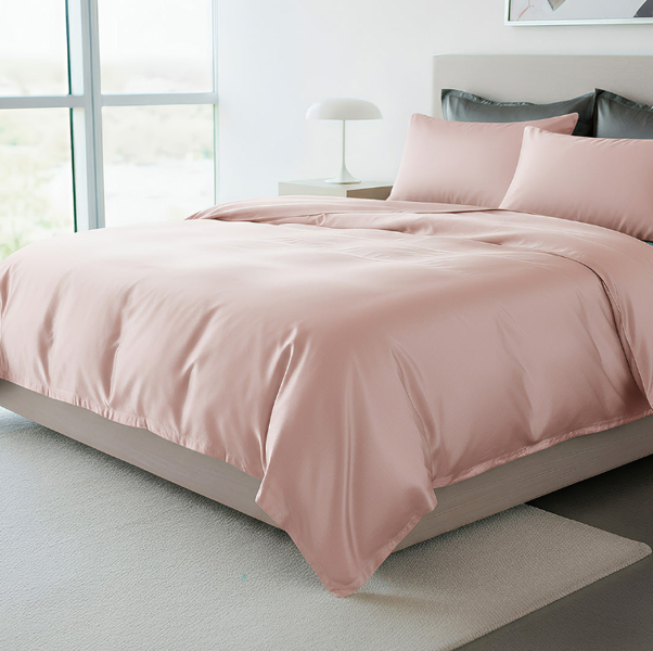Anyhouz Bed Sheet Pink Natural Mulberry Silk Duvet Cover Set