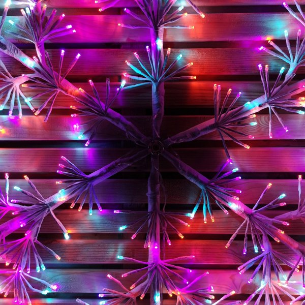 Samuel Alexander 1.2m Twinkling Starburst Snowflake Christmas decoration with 960 Rainbow LEDs