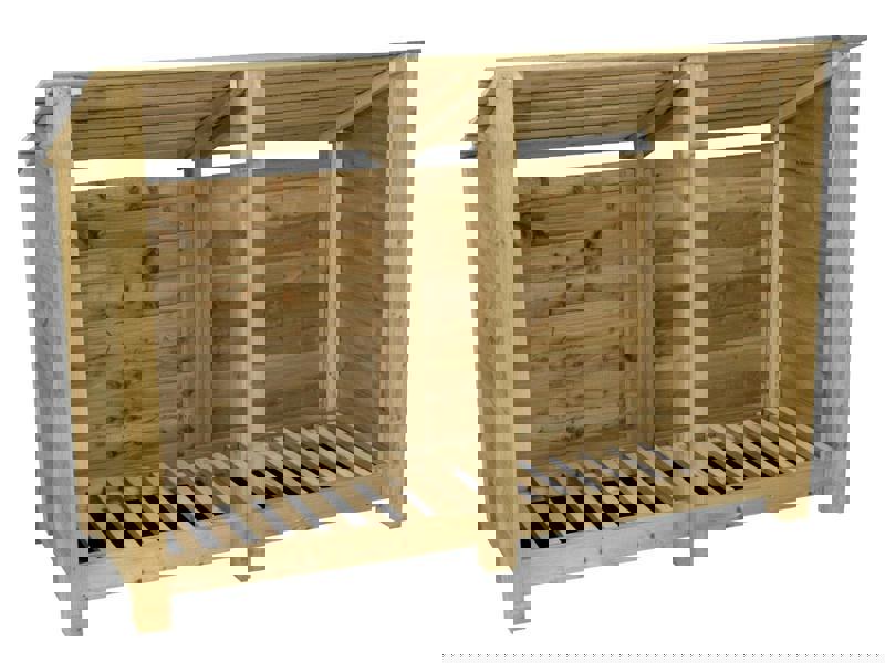 Arbor Garden Solutions Wooden Log Store (Roof Sloping Back) W-187cm, H-126cm or 180cm, D-88cm