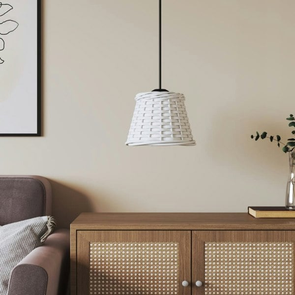 Berkfield Ceiling Lamp Shade White �â�_15x12 cm Wicker