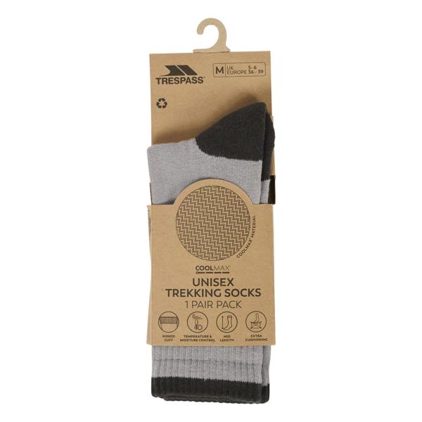 Trespass Unisex Adult Coman Trekking Socks - Platinum - 