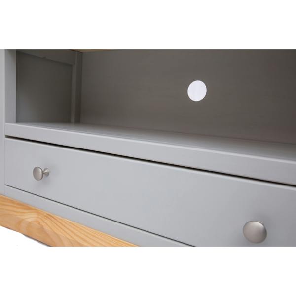 Cabinet Bits Bomporto Light Grey 1 Drawer TV Cabinet Chrome Knob
