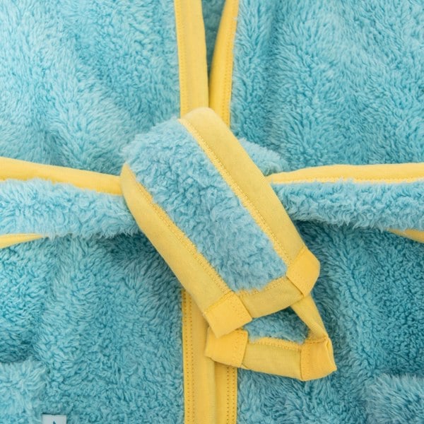 Luca and Rosa Busy Bees Light Blue Girls Fleece Dressing Gown