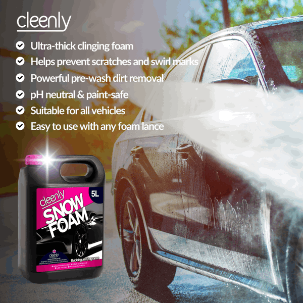 Cleenly Bubblegum Snow Foam - High Performance Formula with Super Thick Foam - Non Caustic & pH Neutral 10L