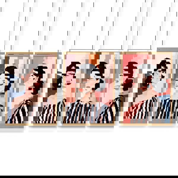 Frames Living Room | Set of 3 Boho Women Wall art Prints