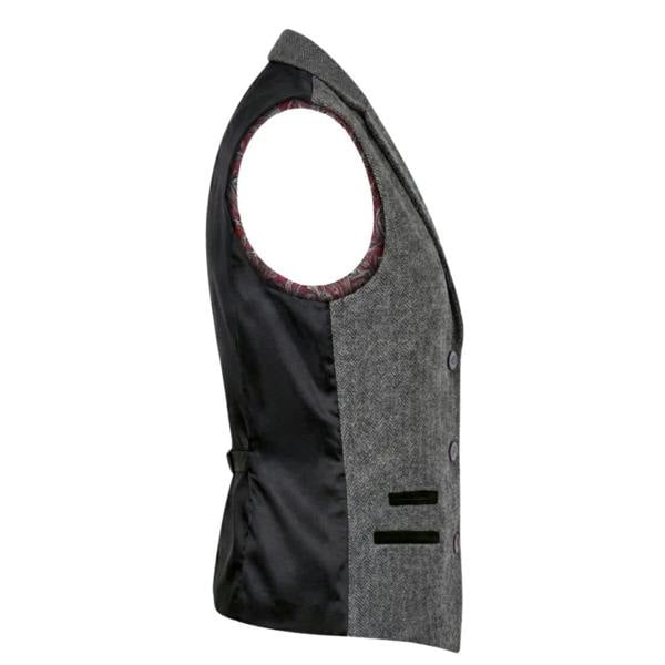 IMW-03 - Women's Grey Tweed Herringbone Blazer Waistcoat-TruClothing