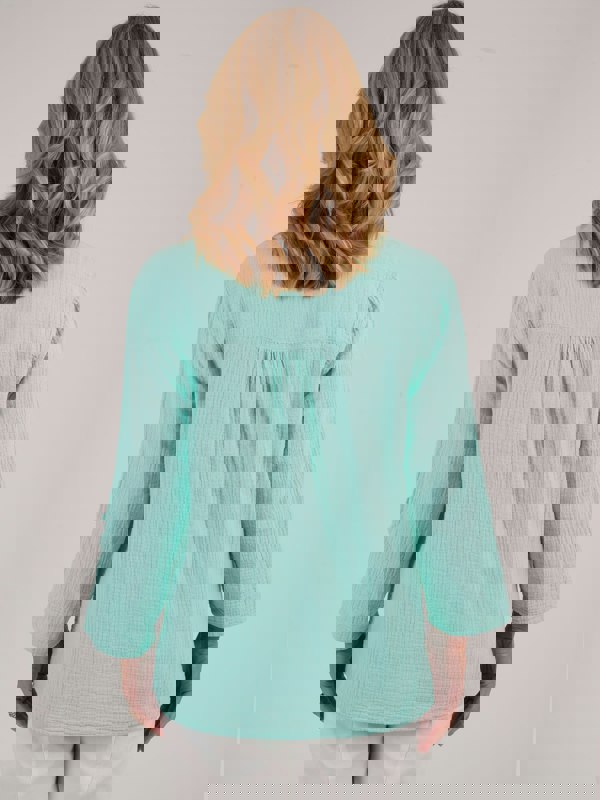 TIGI-Wear Double Weave Notch Neckline Top