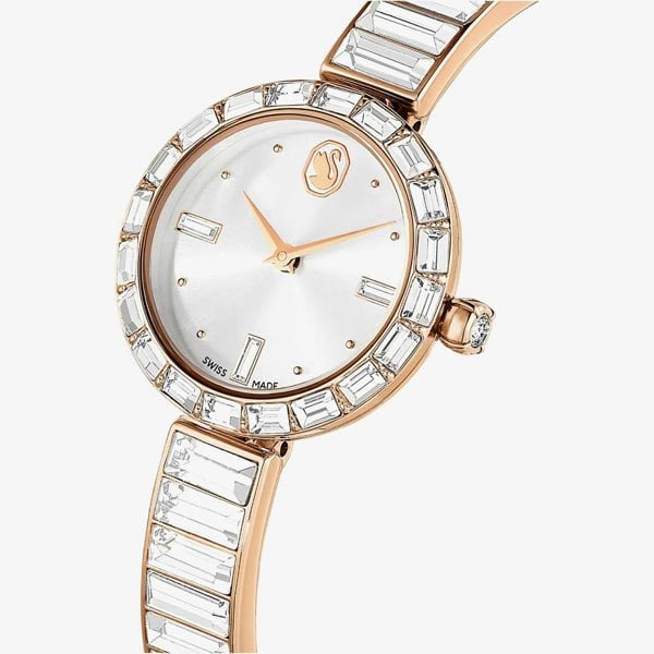 Swarovski Matrix Crystal Rose Gold Tone Bangle Watch 5677484