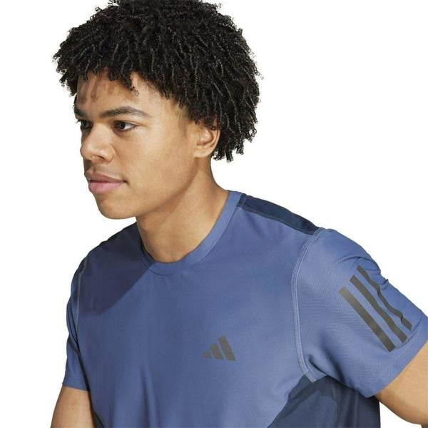 Adidas Mens Own The Run Colour Block T-Shirt - Ink - 