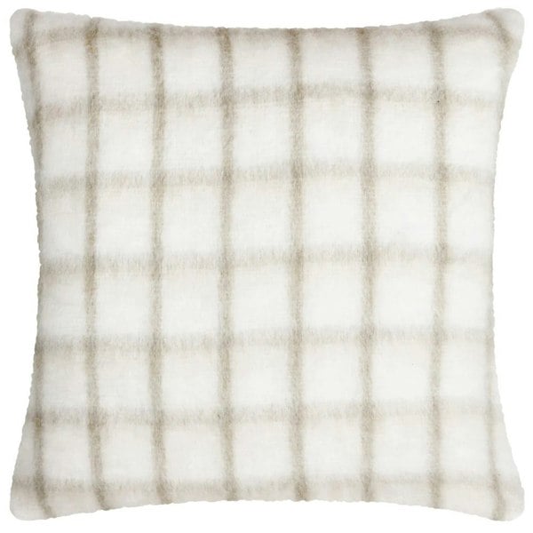 Yard Yarrow Faux Mohair Checked Cushion Cover - Natural/Biscuit